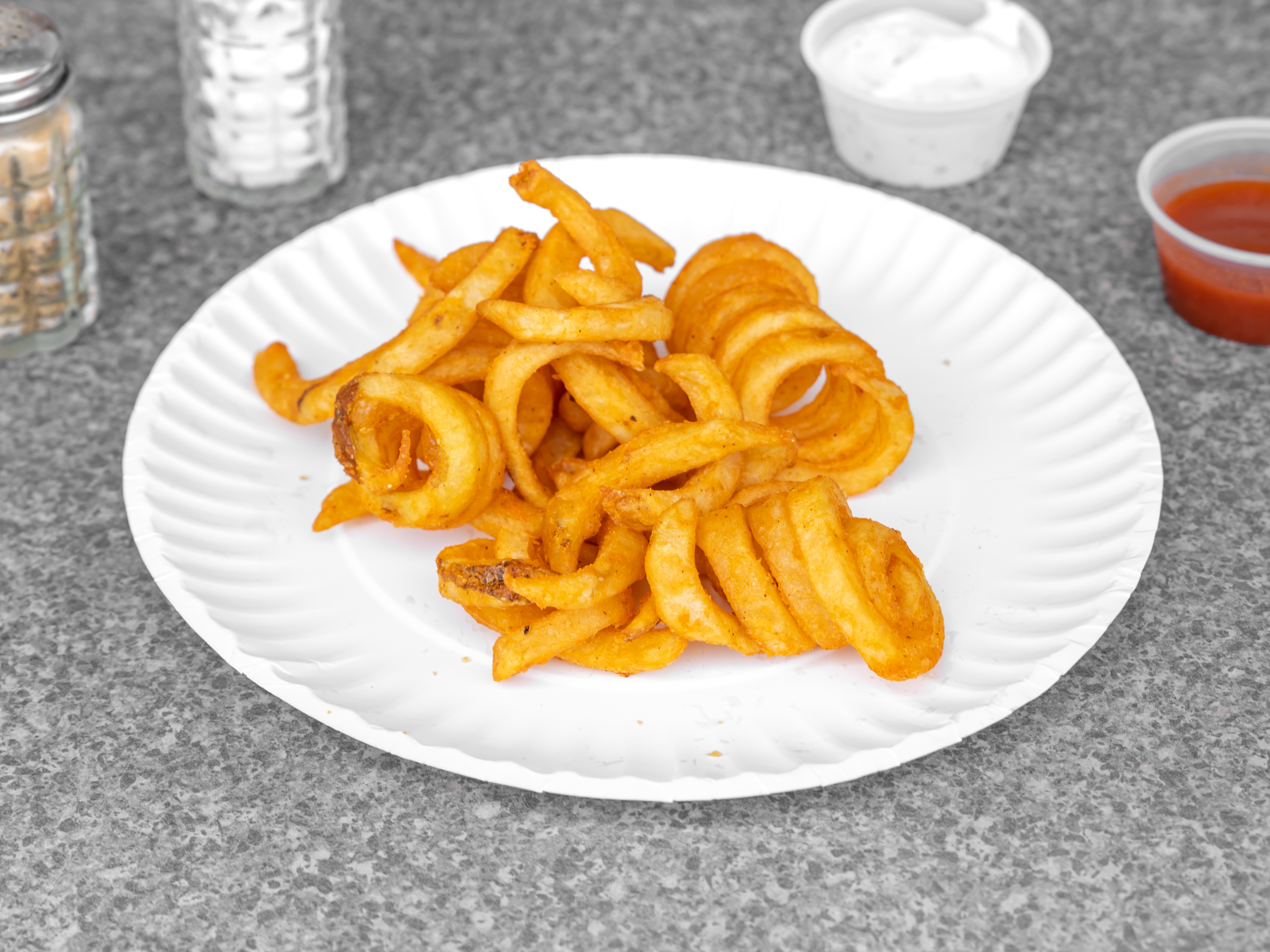 Order Curly Fries food online from Broadway Pizza store, New Haven on bringmethat.com