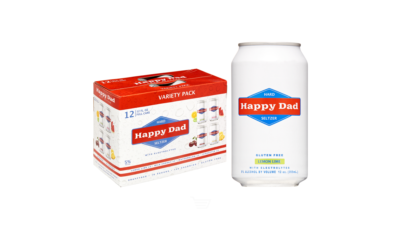 Order Happy Dad Hard Seltzer Variety Pack 12x 12oz Cans food online from Orcutt Liquor & Deli store, Orcutt on bringmethat.com