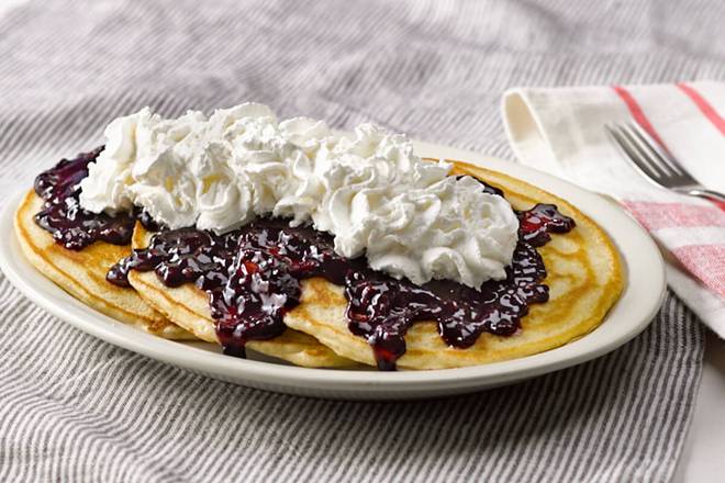 Order Buttermilk Pancakes with Fruit Toppings food online from Cracker Barrel Old Country Store store, North Canton on bringmethat.com