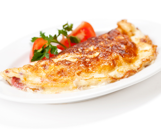 Order Bacon & Cheese Omelette food online from The Breakfast Snob store, San Antonio on bringmethat.com