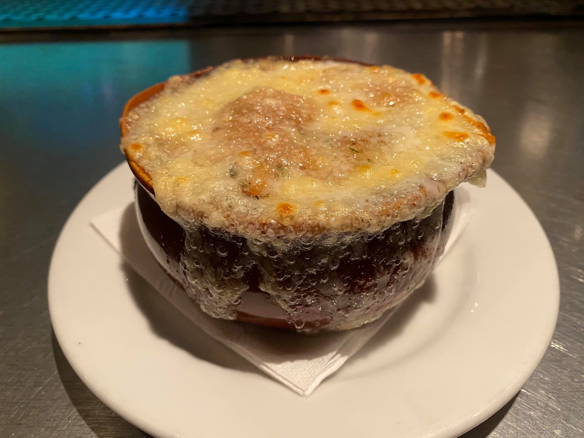 Order Classic French Onion Soup food online from Fat Sal Grill Ny store, Buchanan on bringmethat.com