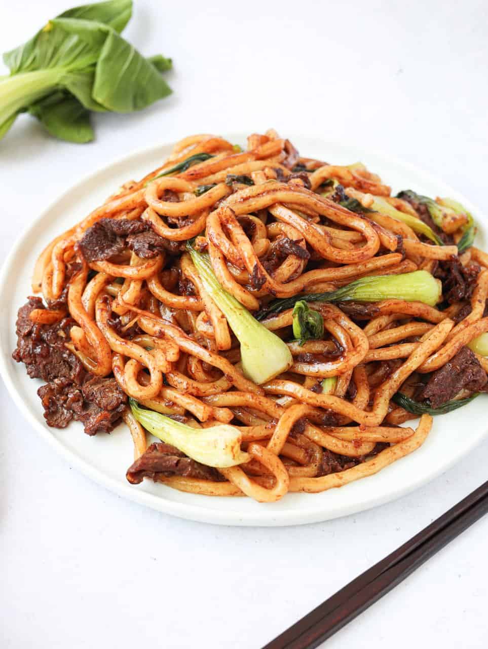 Order Beef Stir-Fried Udon food online from Yan Asian Restaurant store, Rutherford on bringmethat.com