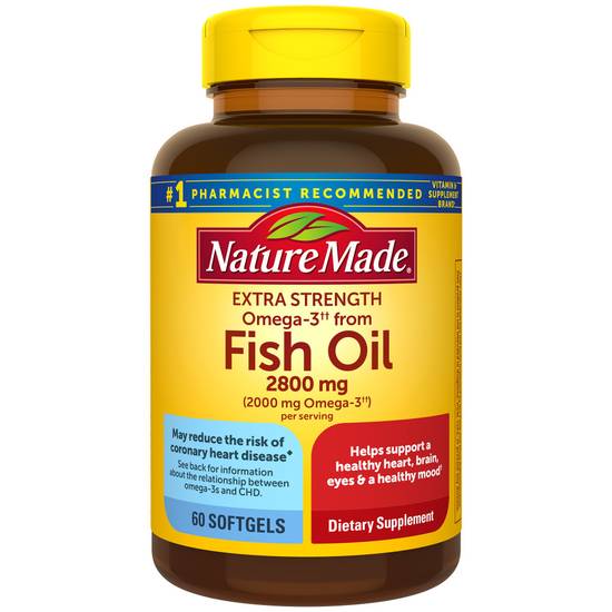 Order Nature Made Omega 3 Fish Oil Softgels 2800 mg (60 ct) food online from Rite Aid store, Palm Desert on bringmethat.com