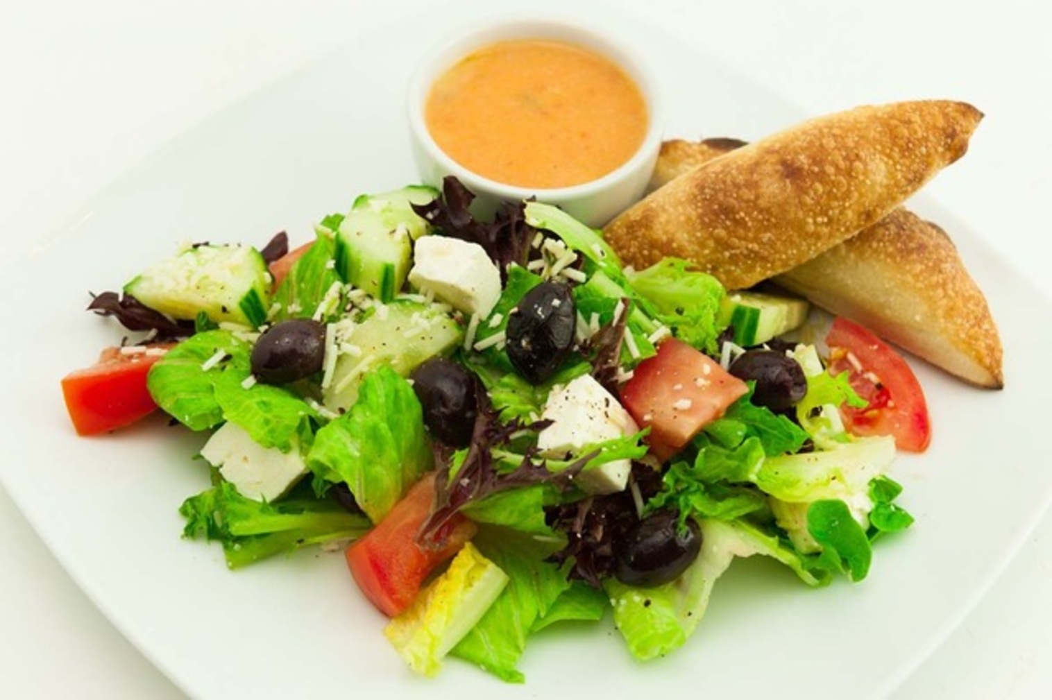 Order Greek Salad food online from Stone Hot Pizza store, Alexandria on bringmethat.com