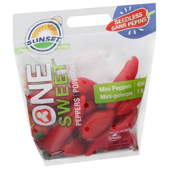 Order Sunset · One Sweet Seedless Mini Peppers (1 lb) food online from Jewel-Osco store, Oswego on bringmethat.com
