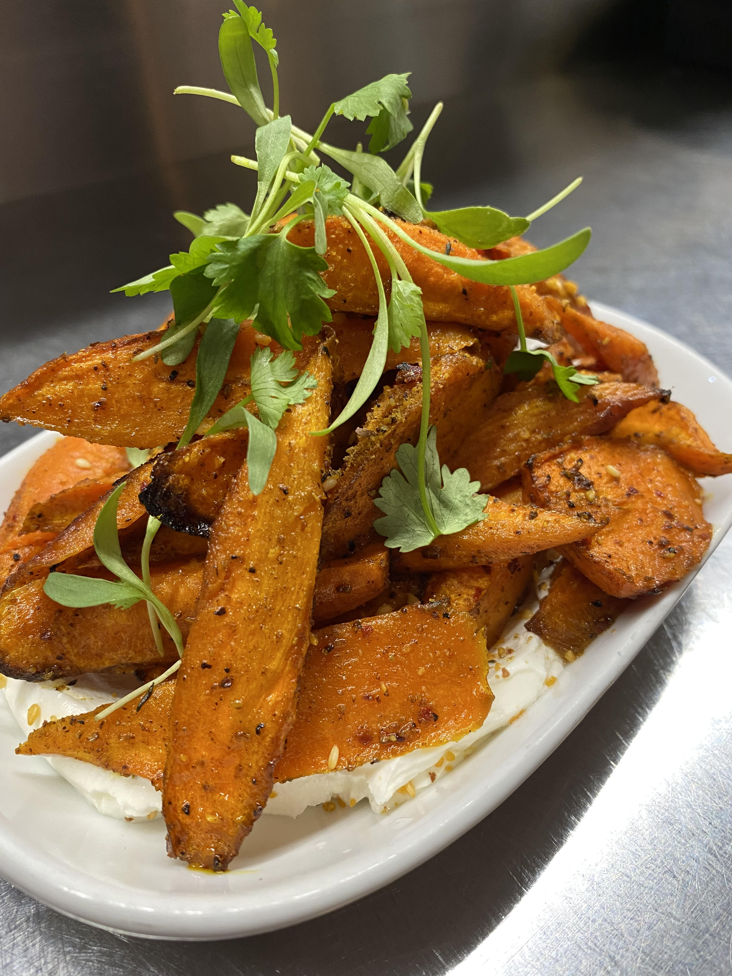 Order Roasted Curry Carrots food online from Semolina Kitchen & Bar store, Medford on bringmethat.com