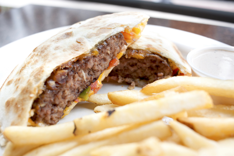 Order Quesadilla Burger food online from Press Box Grill store, Dallas on bringmethat.com