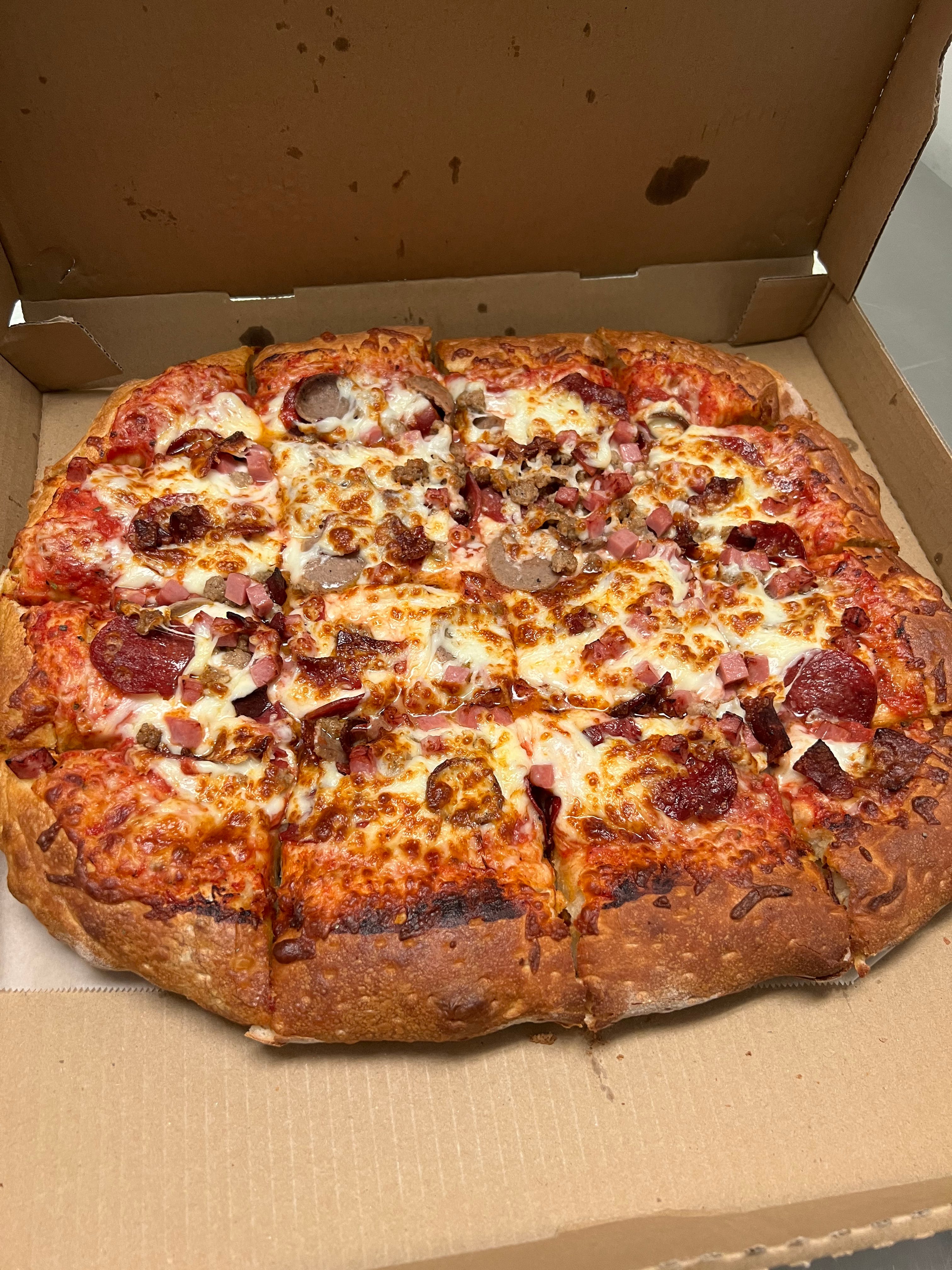 Order Sicilian Pan Meat Pizza - Small 10" food online from Italiano Of Kingsport store, Kingsport on bringmethat.com