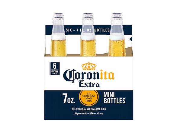 Order Corona Extra Lager Mexican Beer - 6x 7oz Bottles food online from Shar Armanetti Fine Wine & Spirits store, Carpentersville on bringmethat.com
