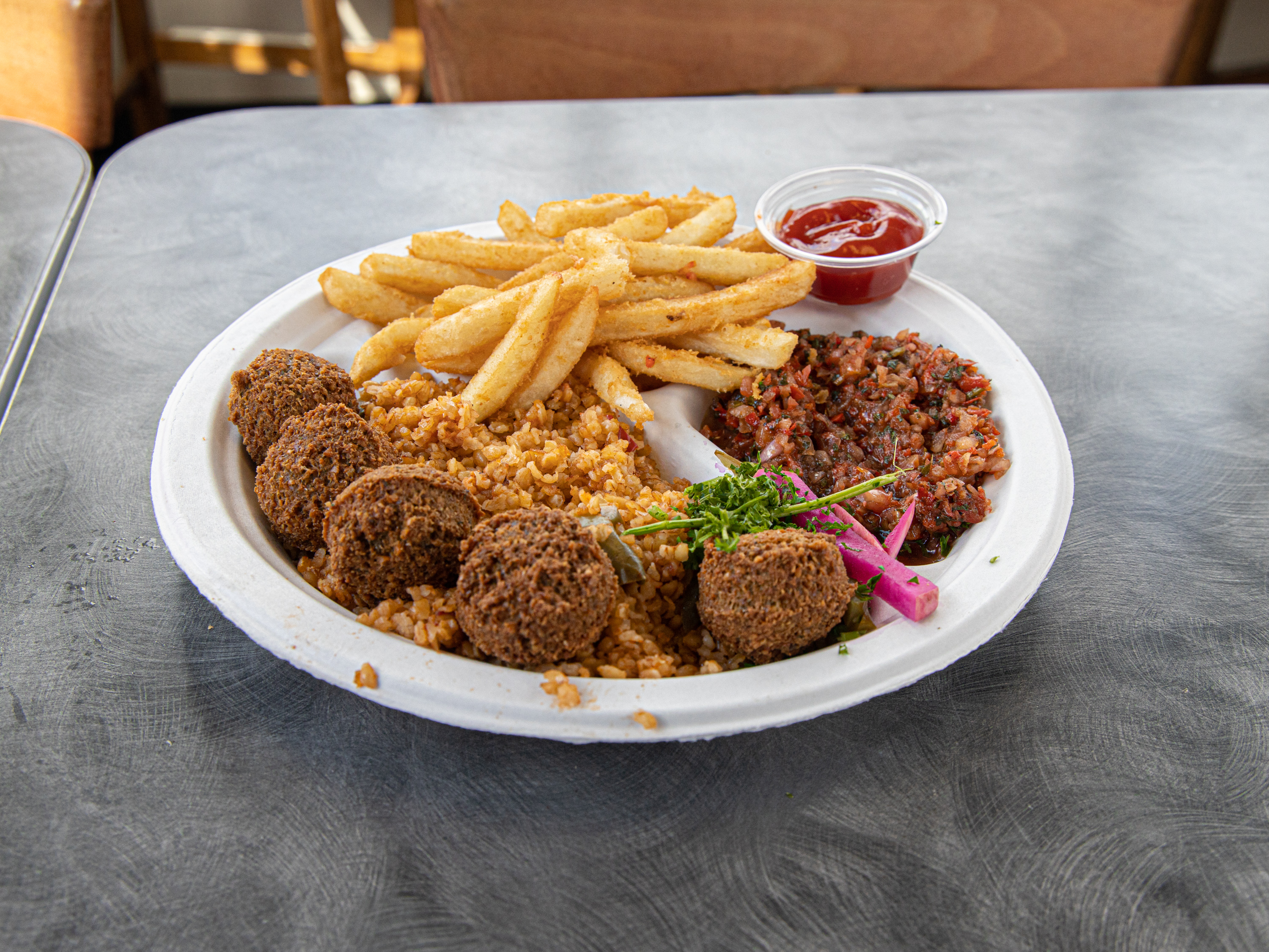 Order Falafel Plate food online from Choupli Wood Fired Kabob store, Lansing on bringmethat.com