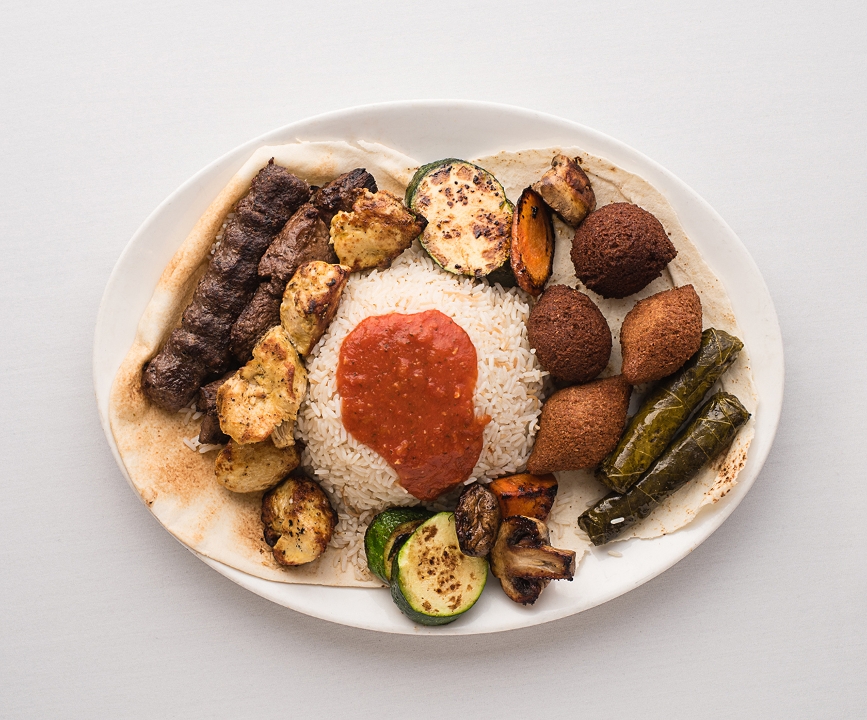 Order La Saj Combo for 2 w/ Beef food online from La Saj Lebanese Bistro store, Sterling Heights on bringmethat.com
