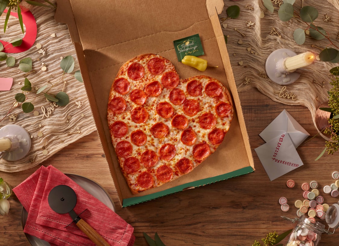 Order Heart Shaped Pizza food online from Papa Johns store, Niagara Falls on bringmethat.com