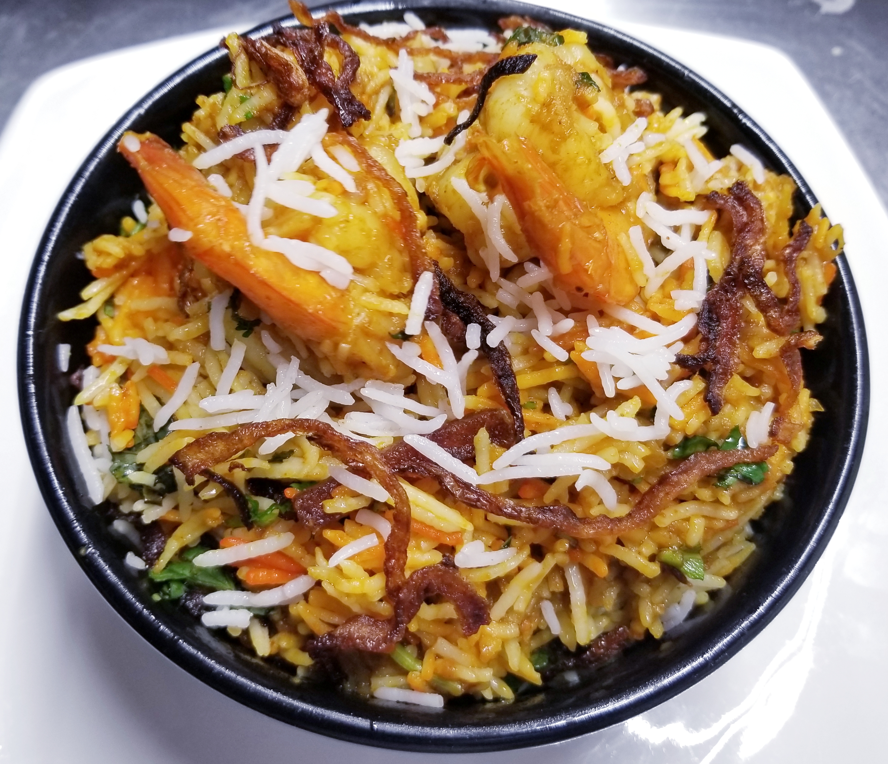 Order Shrimp Biryani food online from Maroosh Halal Cuisine store, Upper Darby on bringmethat.com