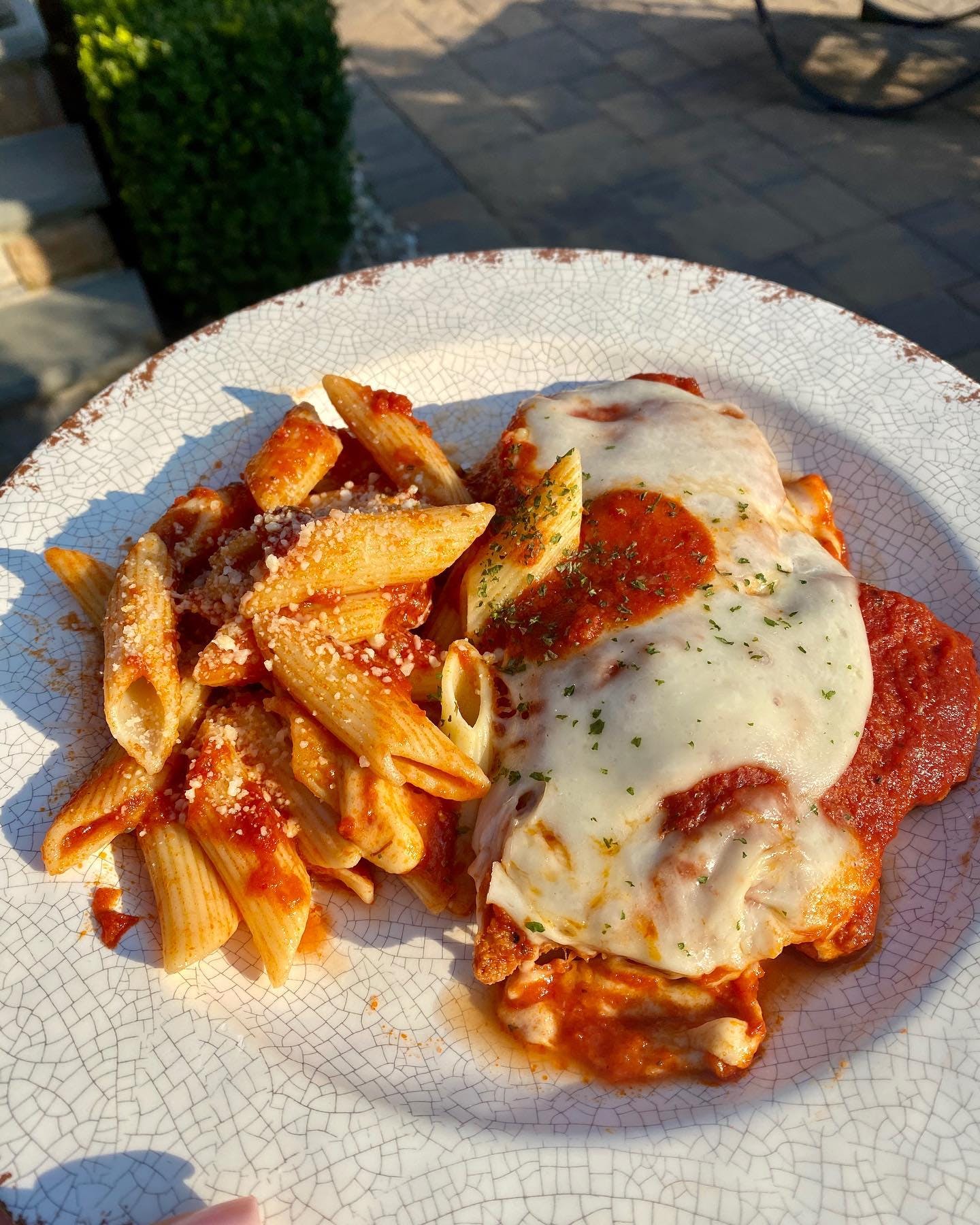 Order Pasta with Chicken Parmigiana - Pasta food online from Pat D Pizza store, Howell Township on bringmethat.com