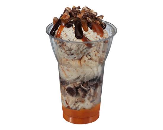 Order Made with SNICKERS-Layered Sundae food online from Baskin Robbins store, Rancho Cucamonga on bringmethat.com