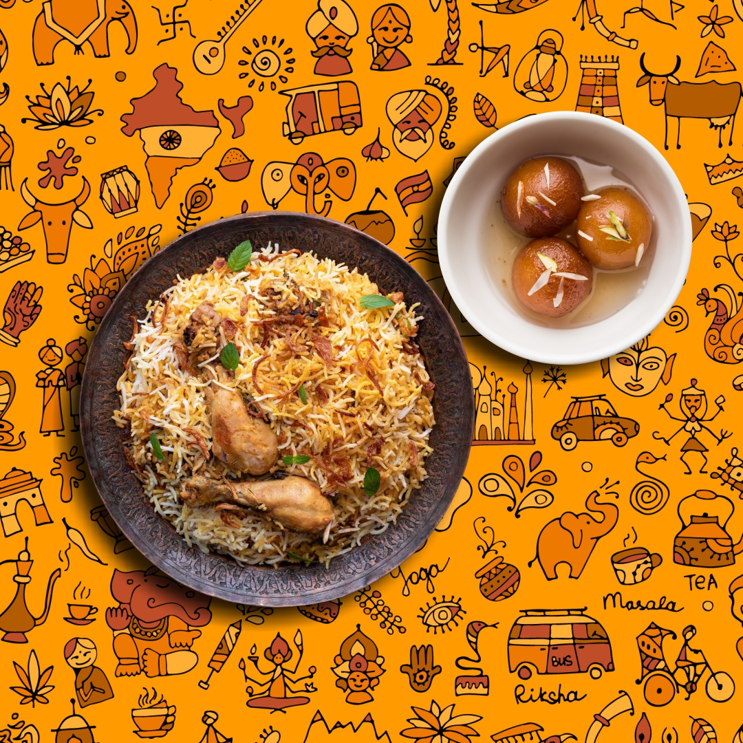 Order Peshawari Chicken Biryani & Gulab Jamun food online from Gunpowder Cafe store, Cambridge on bringmethat.com