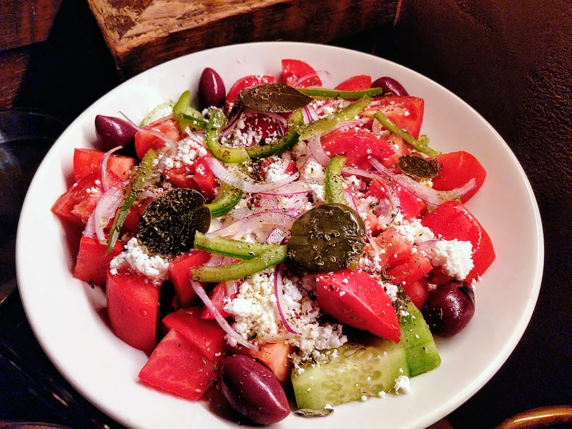 Order Horiatiki Entree Salad/Entree Greek Salad  food online from Estia store, San Francisco on bringmethat.com