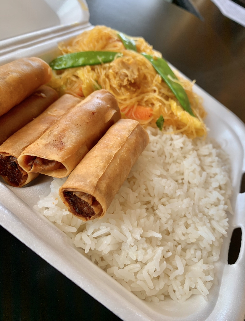 Order Lumpia and Pancit with White Rice Plate food online from Smc Pampanga Express store, Waukegan on bringmethat.com