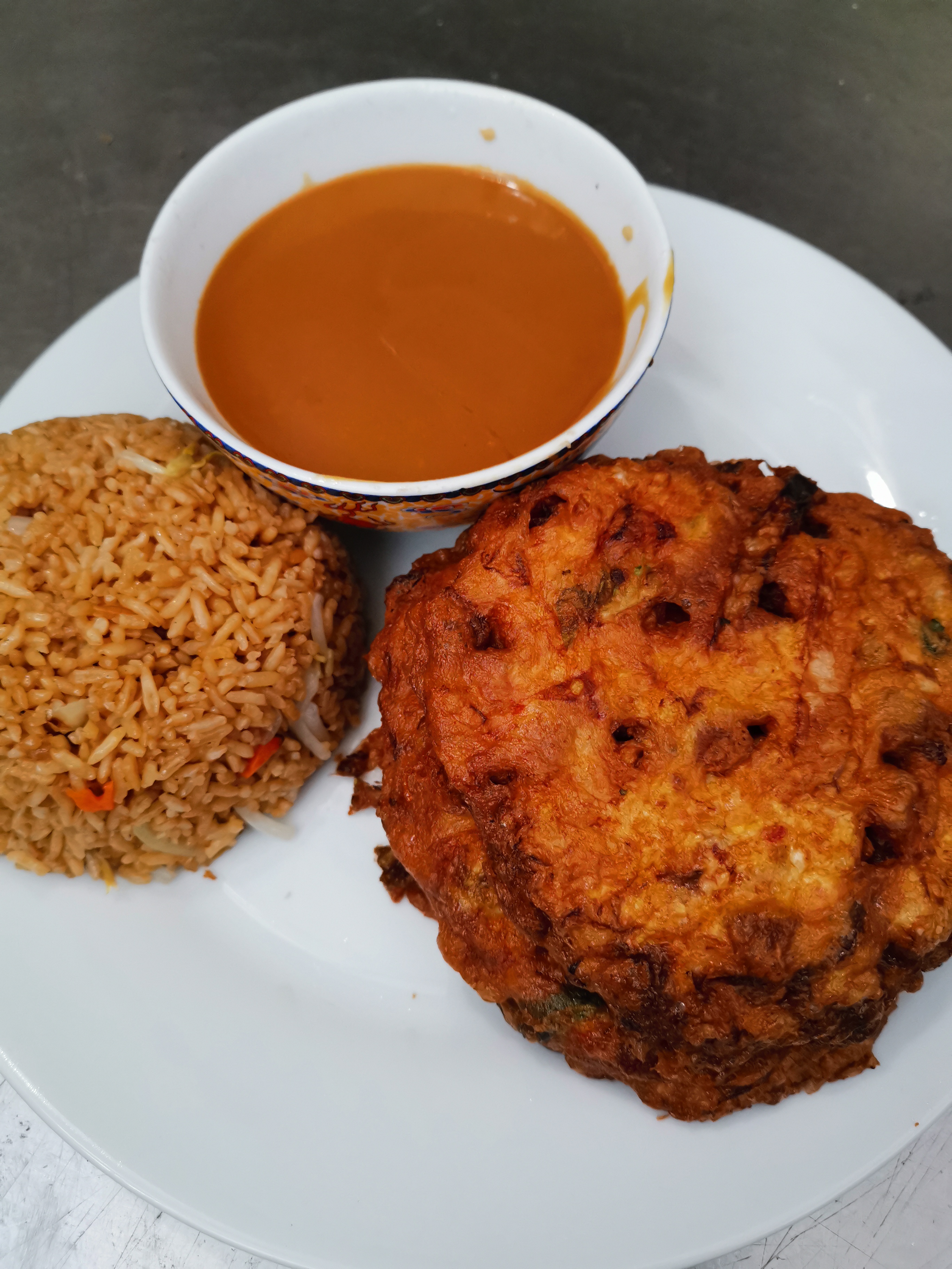 Order D10. Chicken Egg Foo Young food online from China Express store, Baltimore on bringmethat.com