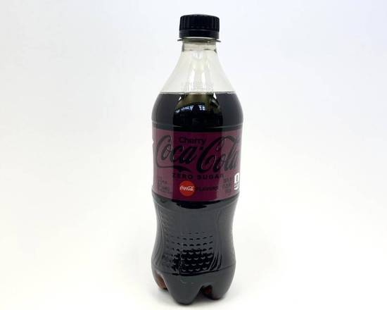 Order Coke Cherry Zero 20oz food online from Fialkoff Kosher Pizza store, Lawrence on bringmethat.com