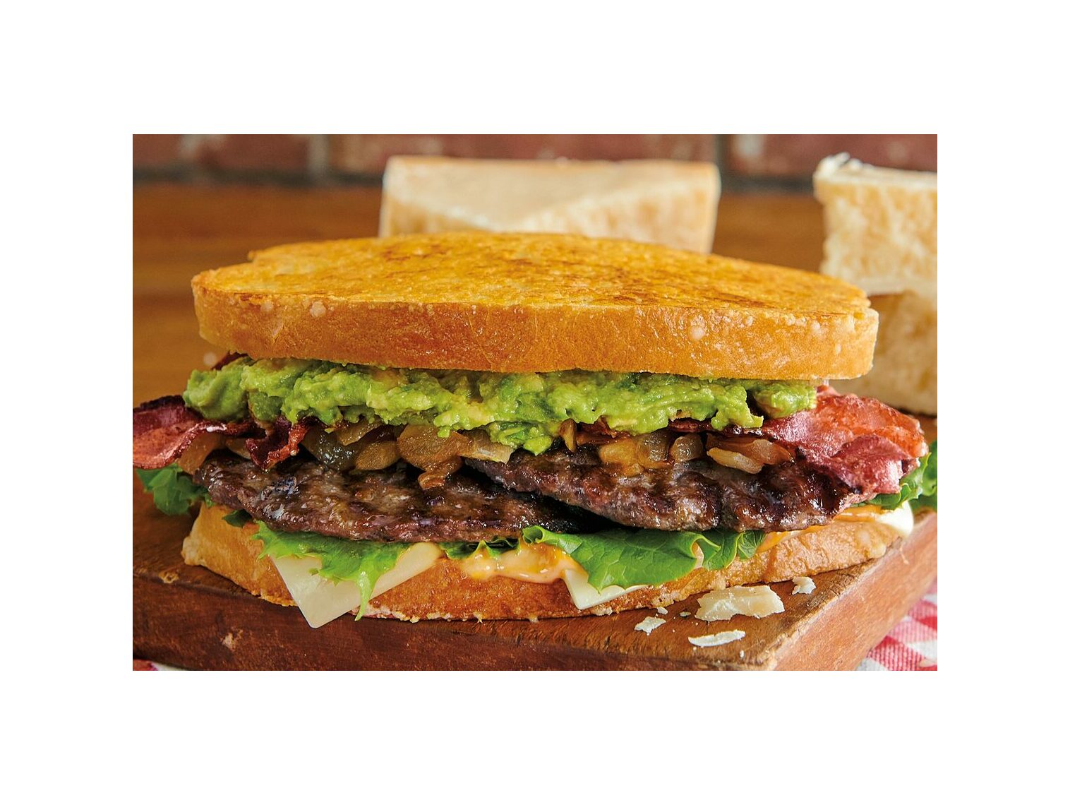 Order 1/4 Parmesan-Crusted Sourdough Cheeseburger food online from Farmer Boys store, Victorville on bringmethat.com