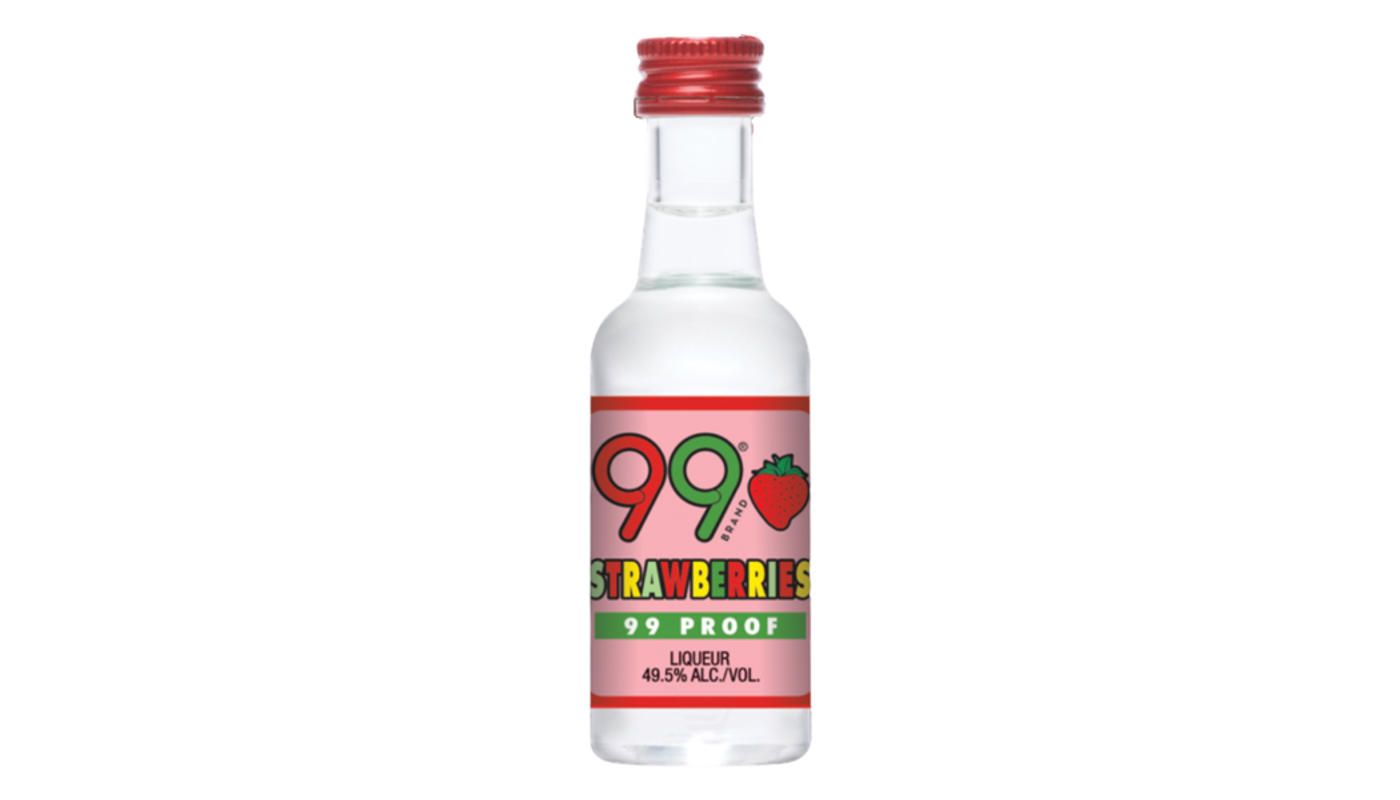 Order 99 Strawberries Liqueur 50ml Bottle food online from Dimension Liquor store, Lake Forest on bringmethat.com