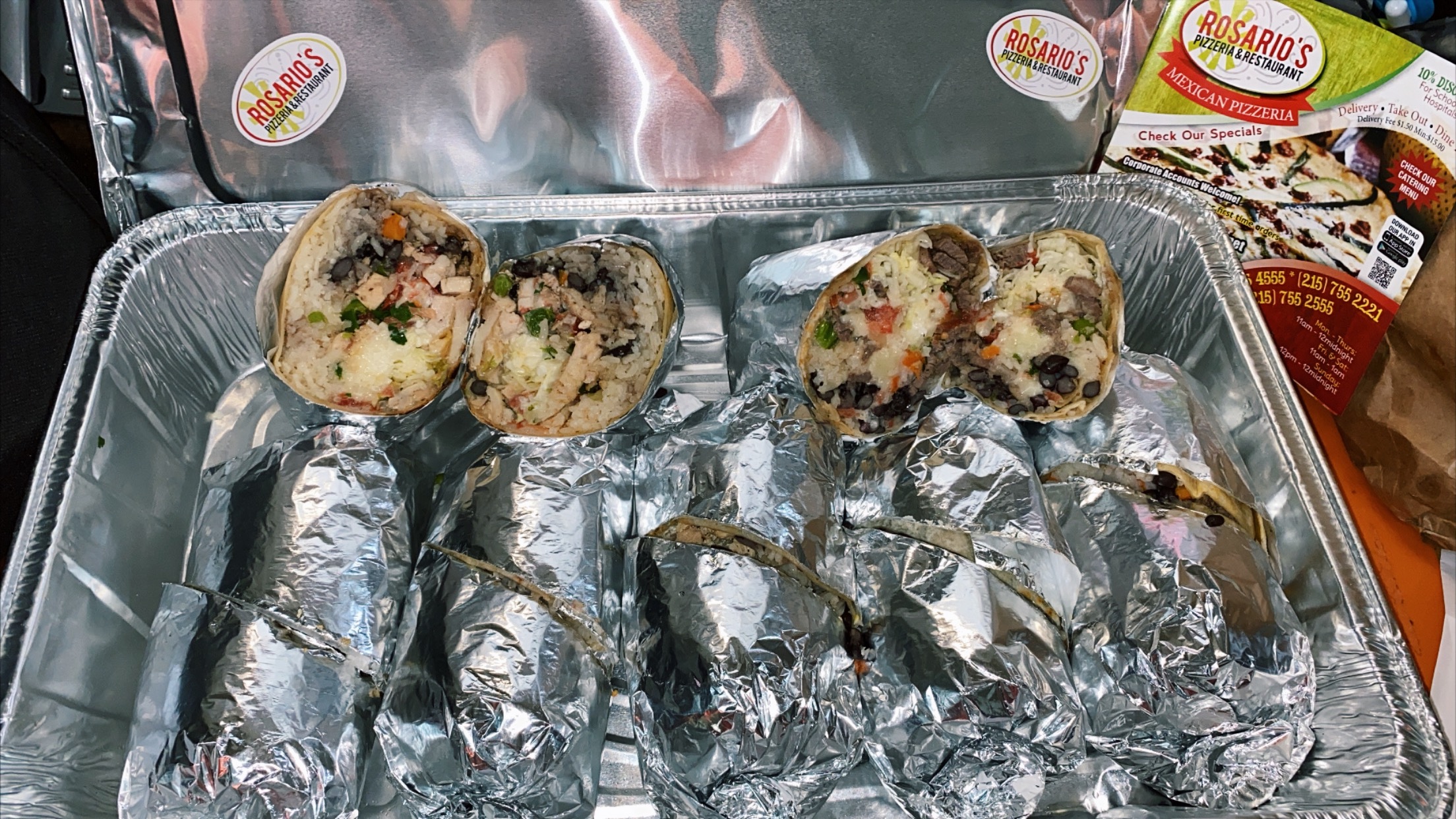 Order Chicken Burrito Tray food online from Rosario's store, Philadelphia on bringmethat.com