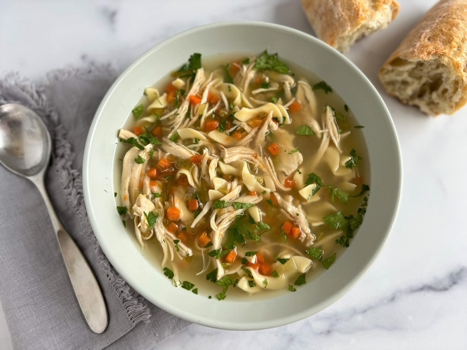 Order Soup - Chicken Noodle - Quart food online from Aux Delices store, Darien on bringmethat.com