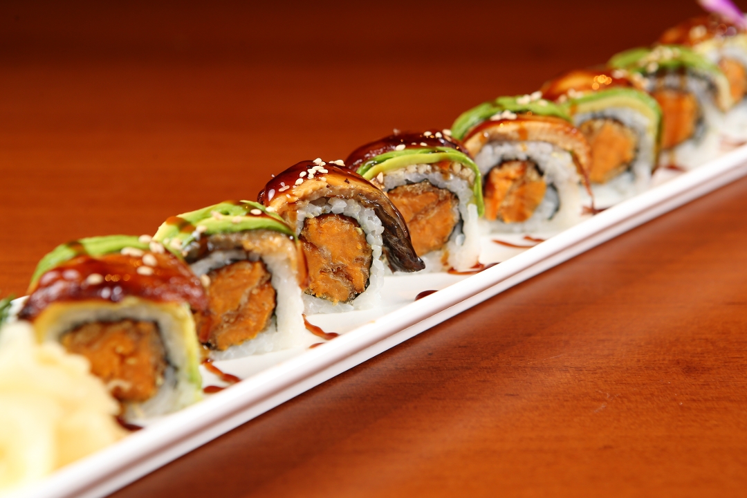 Order Super Dragon Roll food online from Genki Ya Organic Sushi store, Boston on bringmethat.com