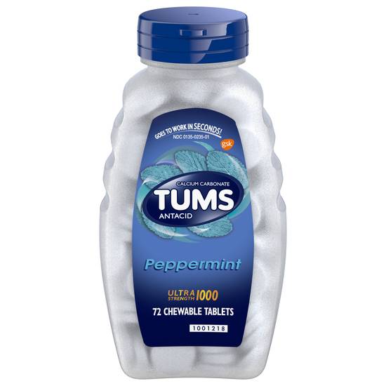 Order TUMS Antacid Chewable Tablets Ultra Strength Peppermint (72 ct) food online from Rite Aid store, Yuba City on bringmethat.com