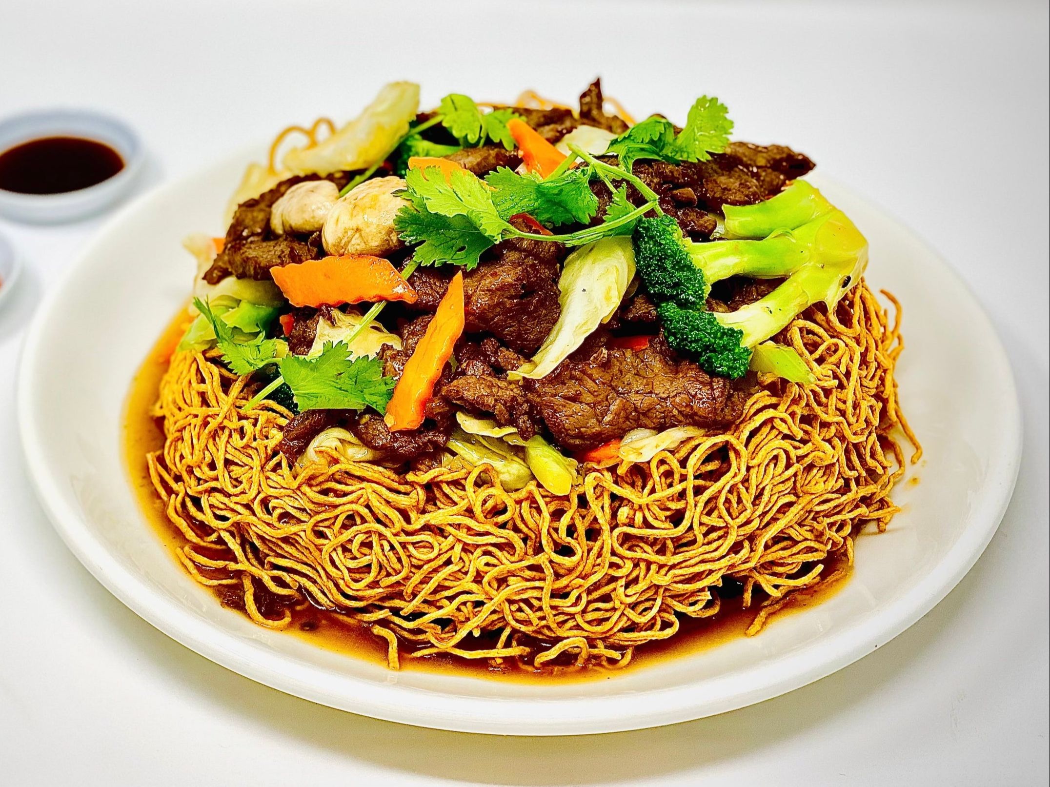 Order #8 Mixed Meats Pan-Fried Noodles food online from Asia Chinese Restaurant store, Austin on bringmethat.com