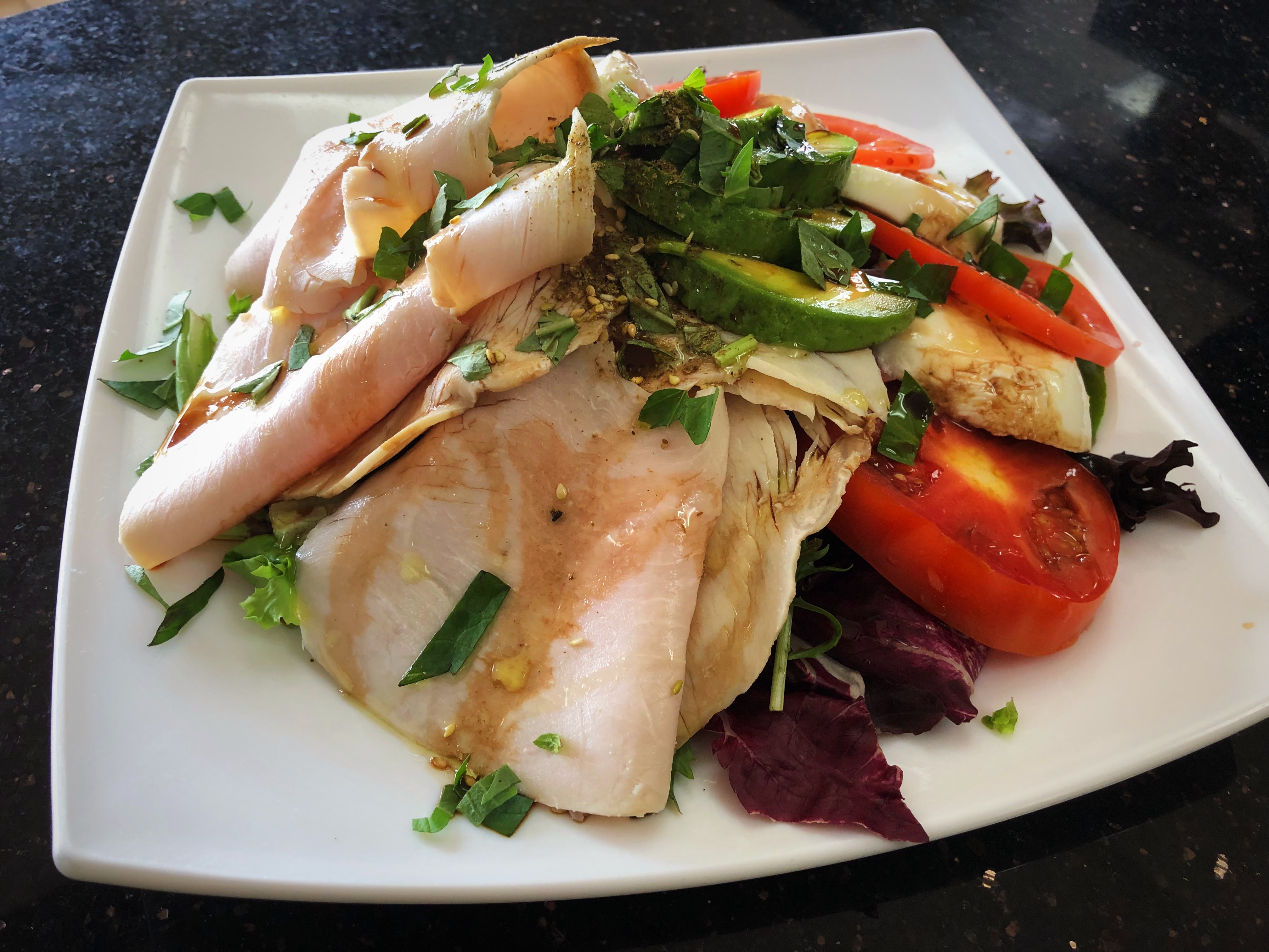Order Turkey Caprese Salad food online from Healthy Garden & Gourmet Pizza store, Voorhees on bringmethat.com