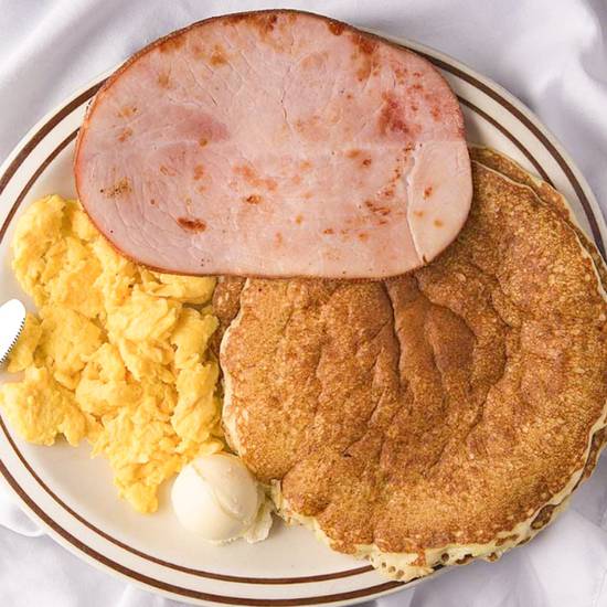 Order Two Cakes, Ham & Two Eggs food online from Sunrise Sunset store, Lakewood on bringmethat.com