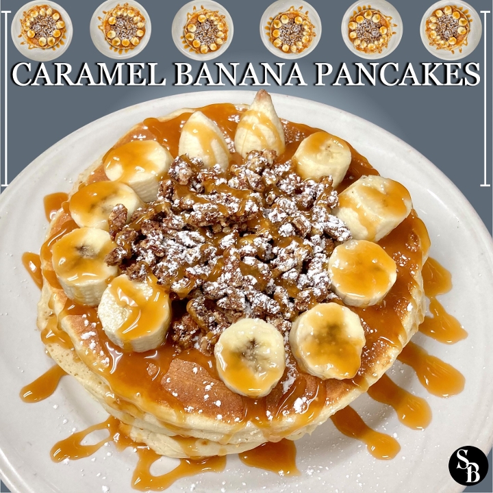 Order Caramel Banana Pancakes food online from Southern Belle store, Yorkville on bringmethat.com