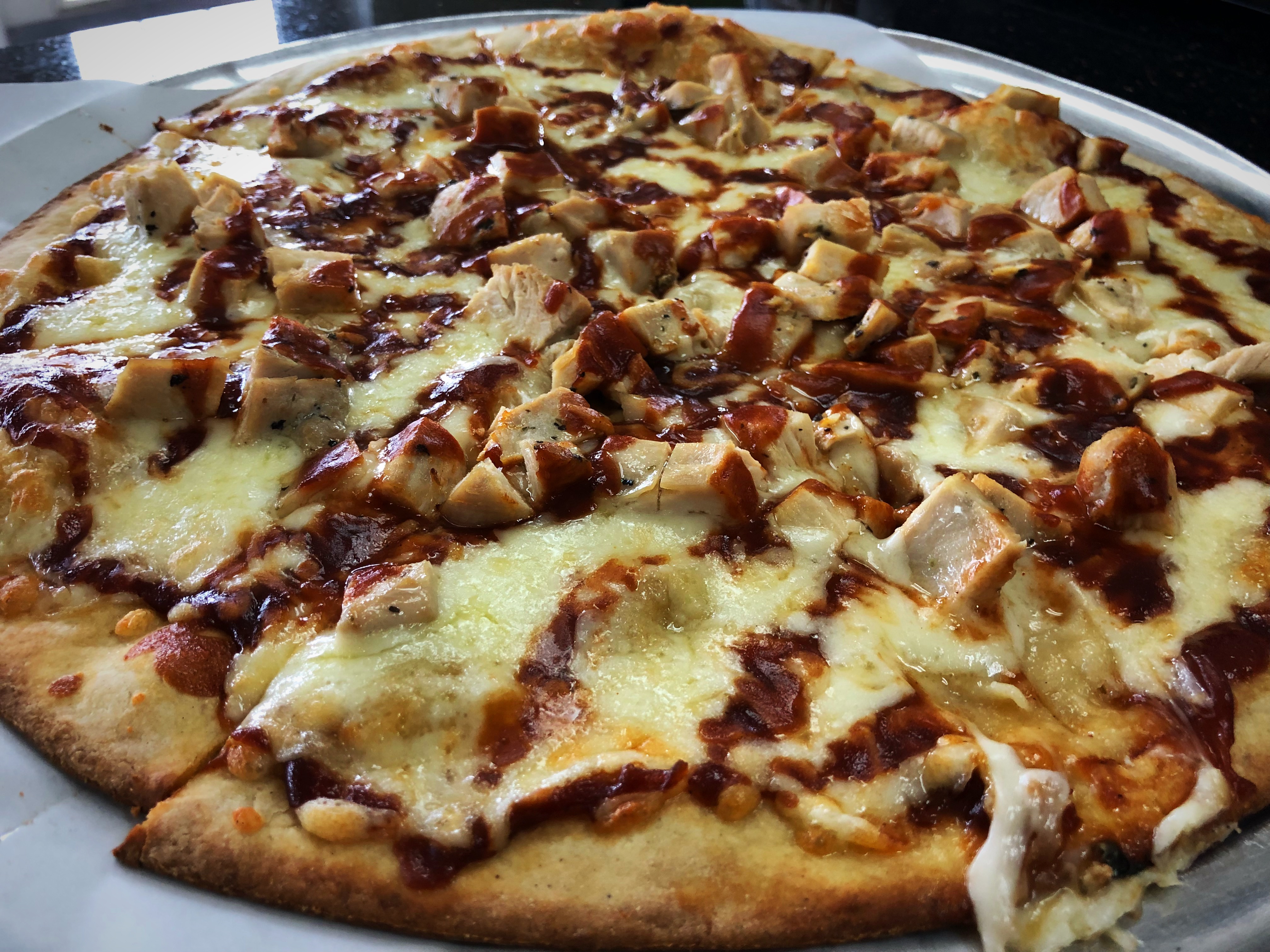 Order Medium BBQ Chicken Pizza food online from Healthy Garden & Gourmet Pizza store, Collingswood on bringmethat.com