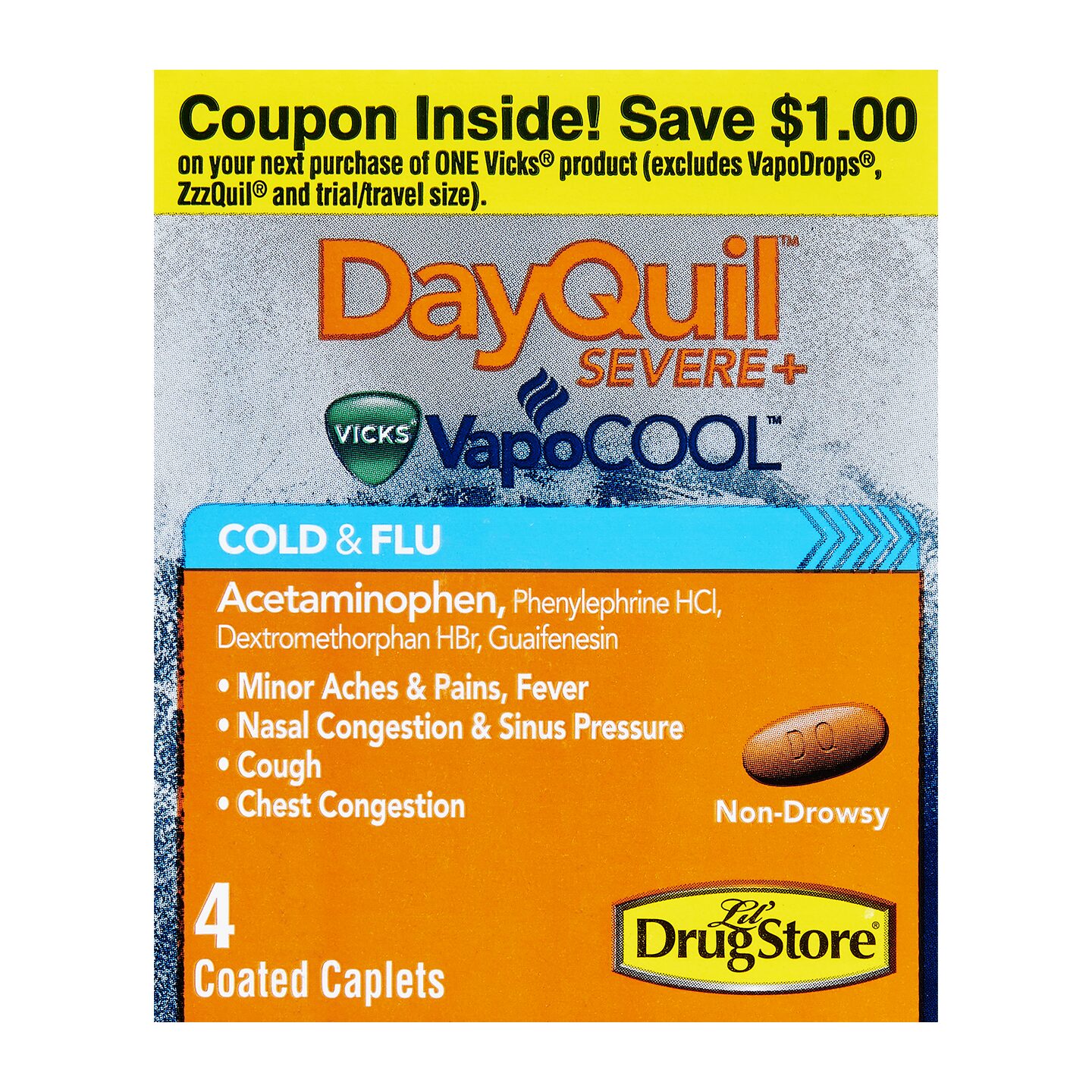 Order Vicks DayQuil Severe 4ct food online from Sheetz store, Pittsburgh on bringmethat.com