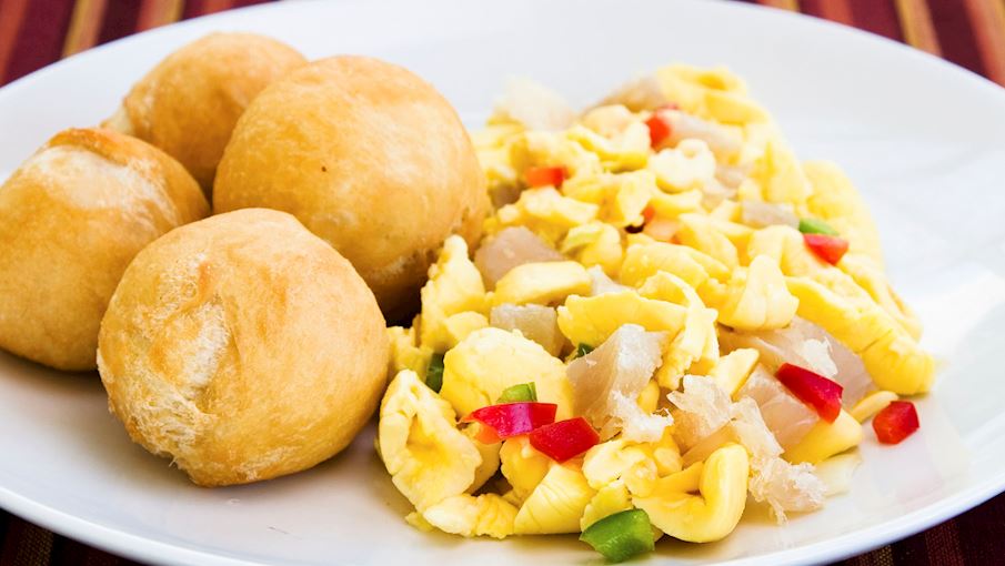 Order Ackee and Saltfish food online from Frank's Caribbean Fire Grill store, Schenectady on bringmethat.com