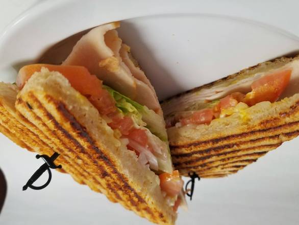 Order Turkey Melt Panini food online from Sausalido Cafe store, Torrance on bringmethat.com