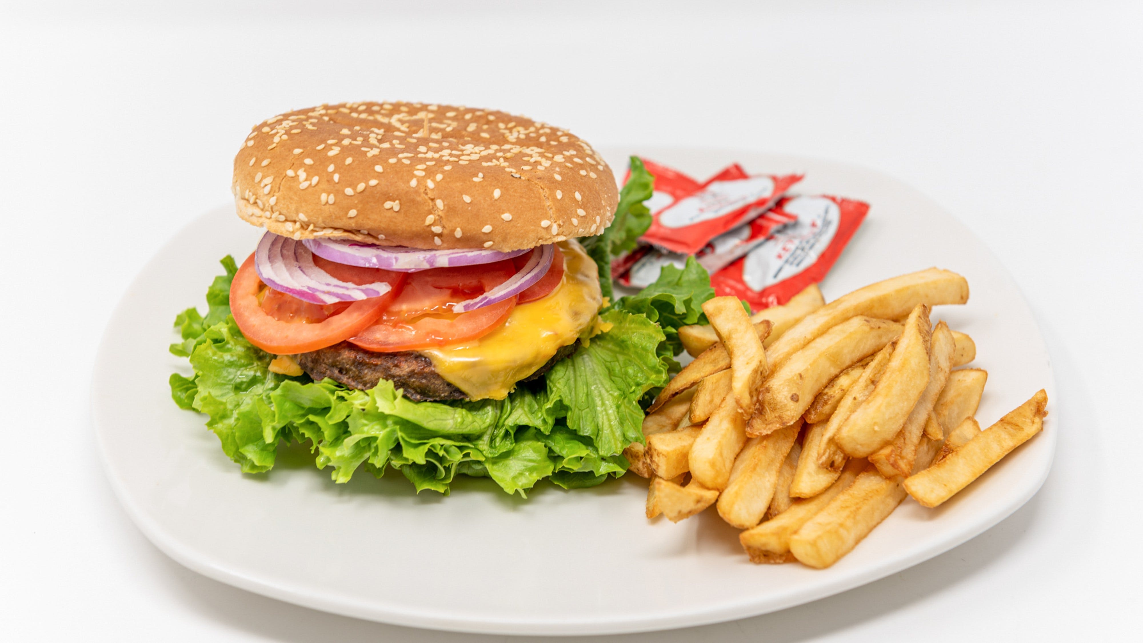 Order Cheeseburger - Burger food online from I Love Ny Pizza Of Woodstock store, Woodstock on bringmethat.com