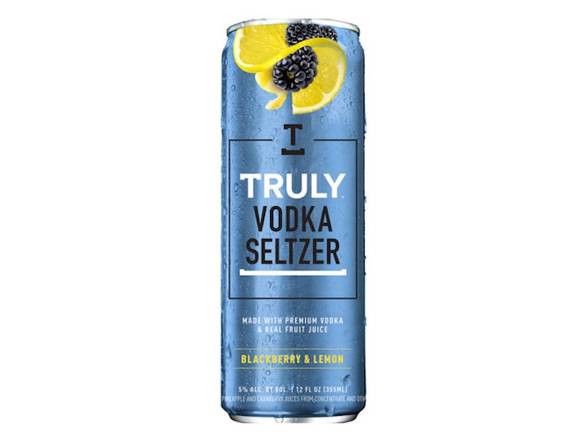 Order TRULY Vodka Hard Seltzer Blackberry & Lemon - 4x 12oz Cans food online from Goody Goody Liquor store, Addison on bringmethat.com