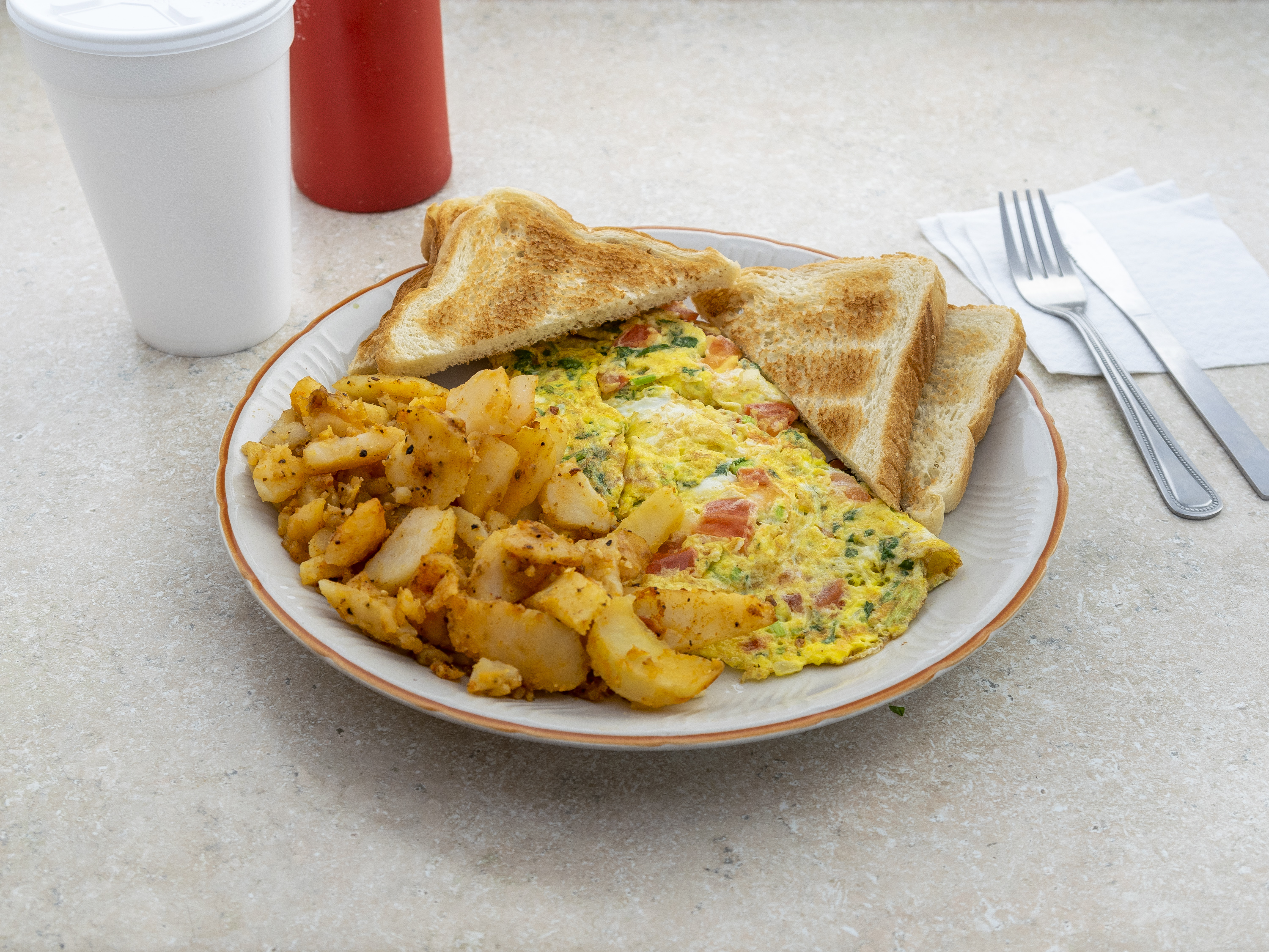 Order Veggie Omelet Breakfast food online from Bagel One & Cafe store, Edison on bringmethat.com