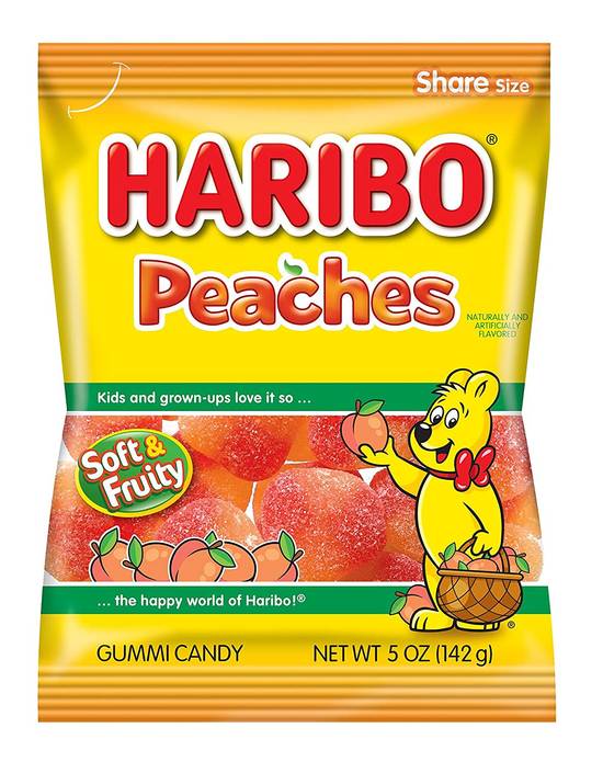 Order Haribo Peaches Gummi Candy food online from Fastbreak Convenience Store - Stewart Ave Market store, Medford on bringmethat.com