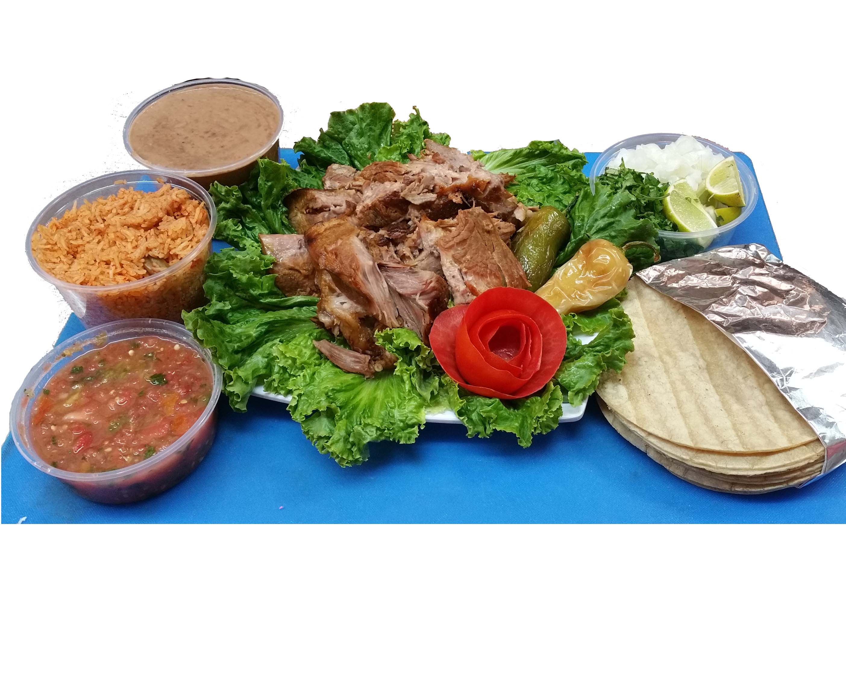 Order 1 lb. Carnitas Family Deal #1 ( B ) food online from Carnival Grill store, Chula Vista on bringmethat.com