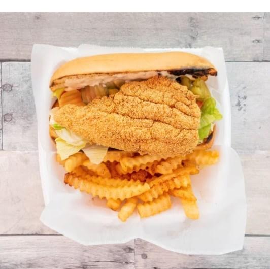Order Catfish Poboy Combo food online from Hurryback Catering Llc store, Kyle on bringmethat.com