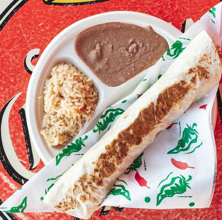 Order Burrito Plate food online from El Palote Panaderia store, Dallas on bringmethat.com