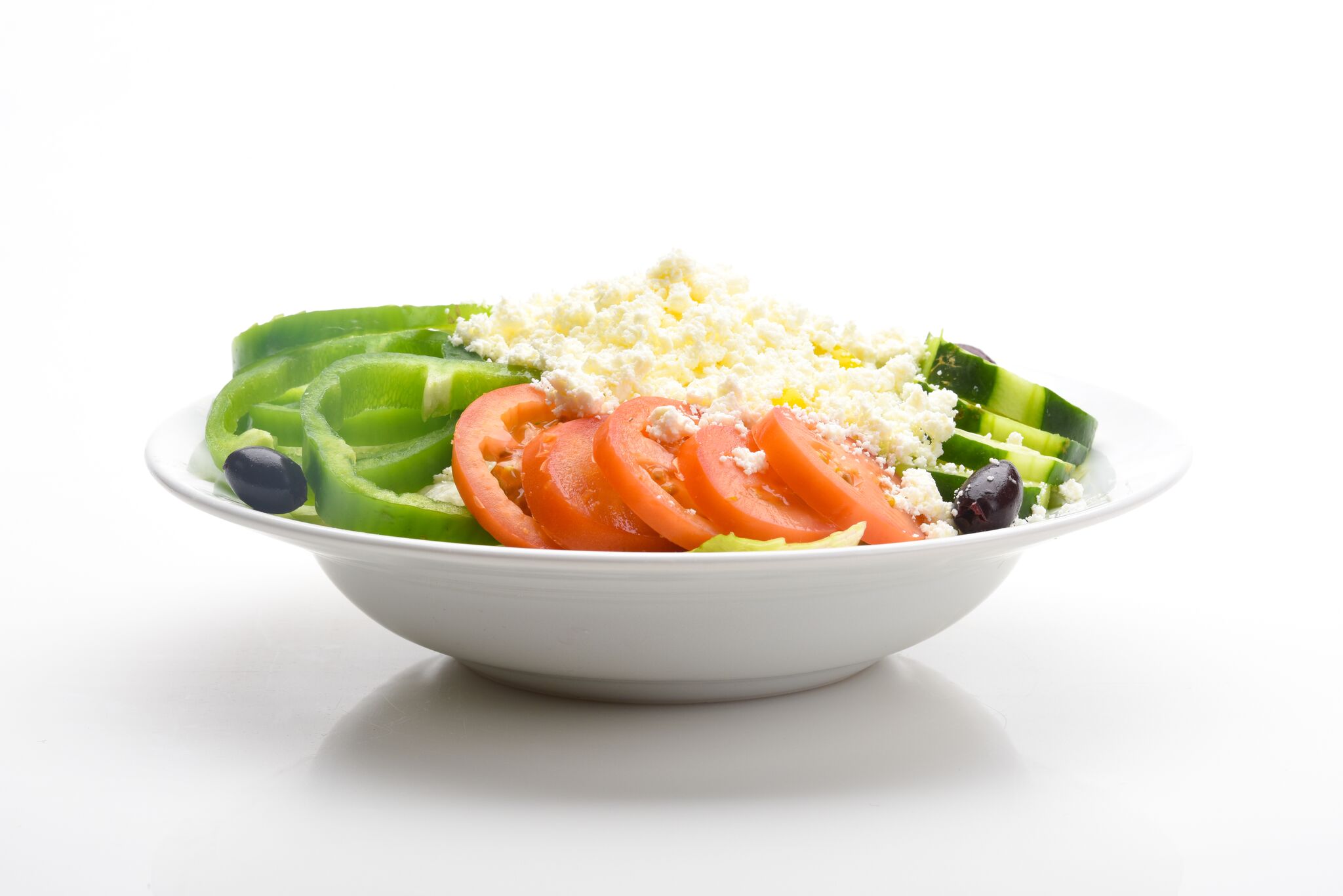 Order Greek Salad food online from Paisanos Pizza & Catering store, Ronkonkoma on bringmethat.com