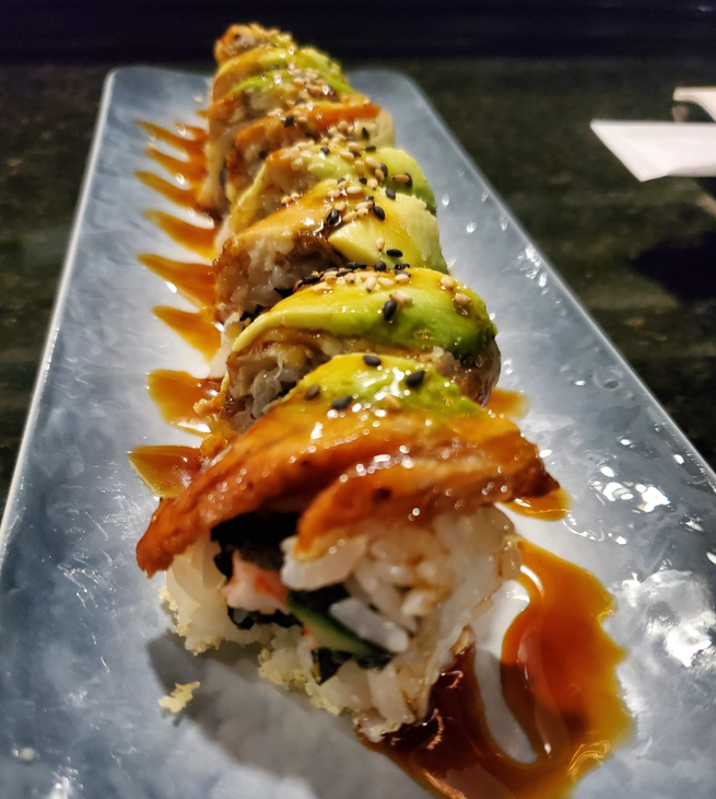 Order Dragon Roll food online from Iron Fish Sushi & Grill store, Pflugerville on bringmethat.com