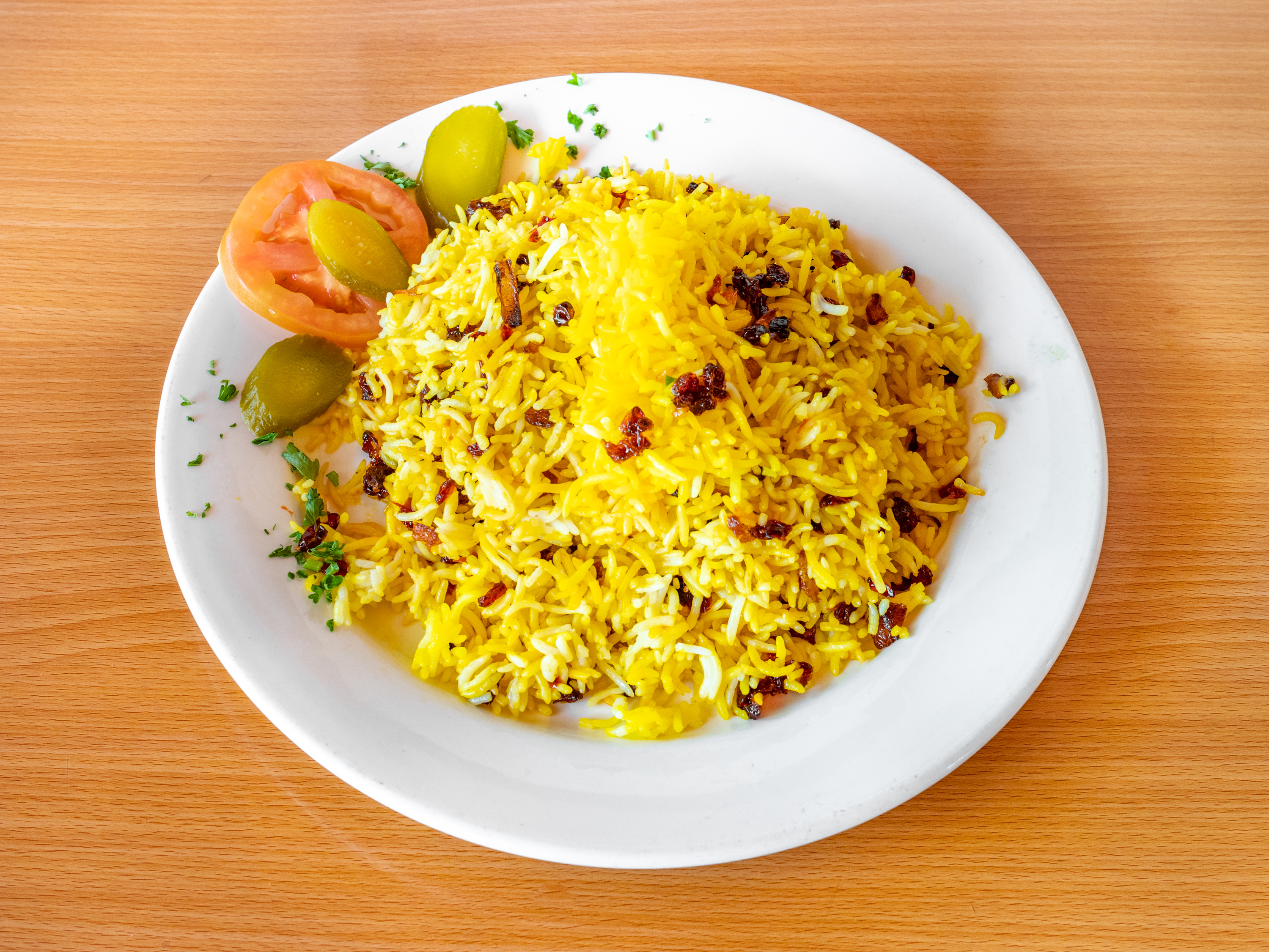 Order Zereshk Polo food online from Fanoos Grill store, Torrance on bringmethat.com