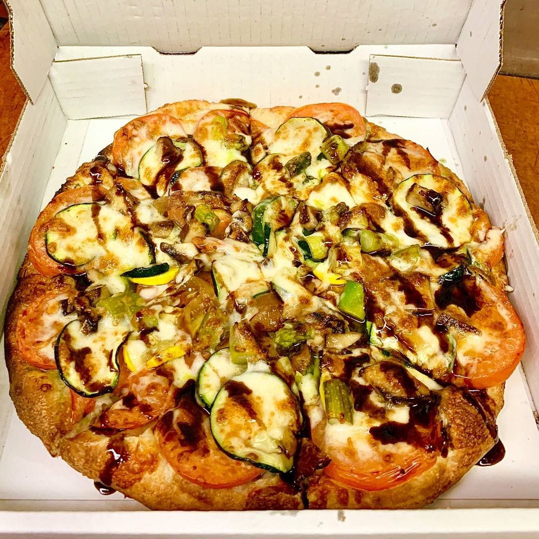 Order Roasted Veggie Pizza - Personal food online from Coratti On Main store, Milford on bringmethat.com