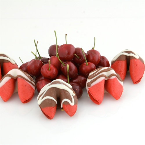 Order Chocolate Covered Fortune Cookies (Cherry) food online from Fancy Fortune Cookies store, Indianapolis on bringmethat.com